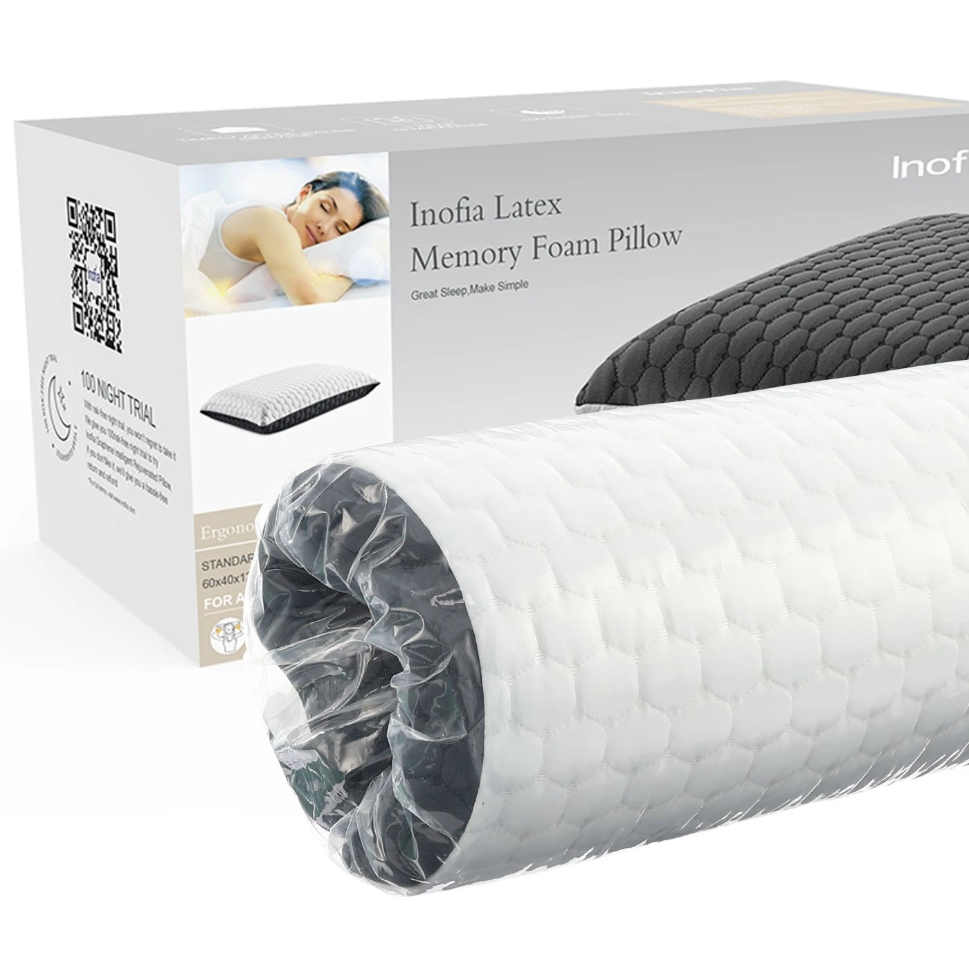 Inofia боли шеи не вызывает аллергии предотвращение непревзойденной воздухопроницаемость и антибактериальная латексная подушка с эффектом памяти