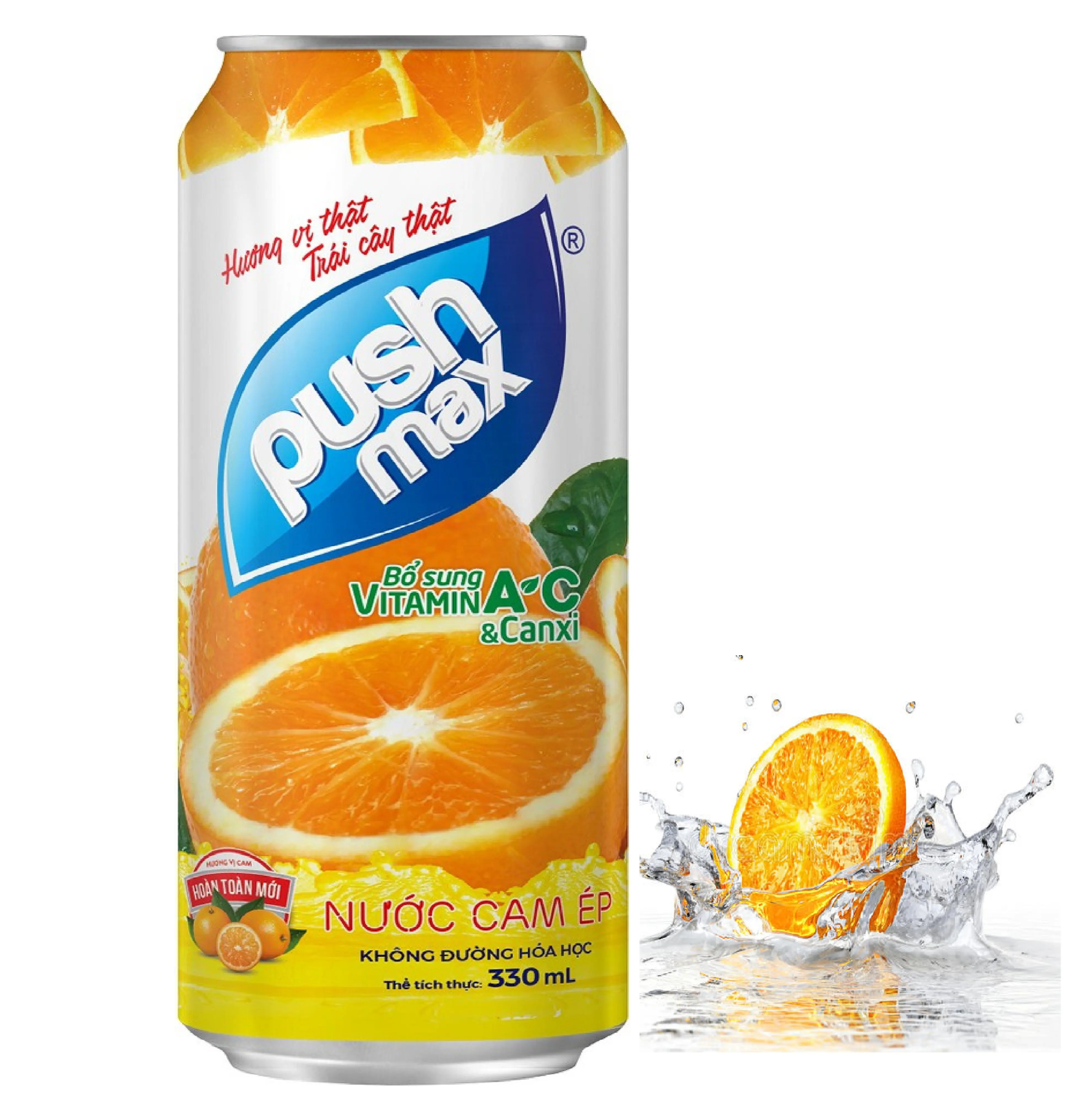 Fruit Juice 100% Juice, Orange, Strawberry, Lemon can 330ml