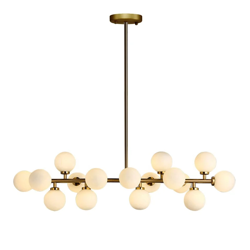 Nordic modern art living room lamp European creative personality dining room living room glass chandelier