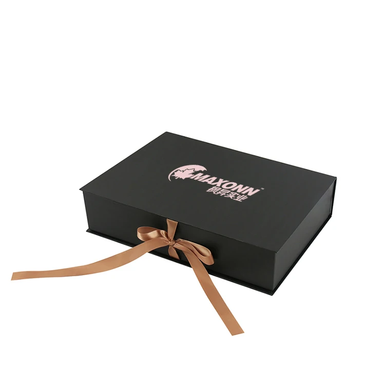 
Wholesale custom luxury clothes lingerie box packaging magnetic gift box with satin ribbon 