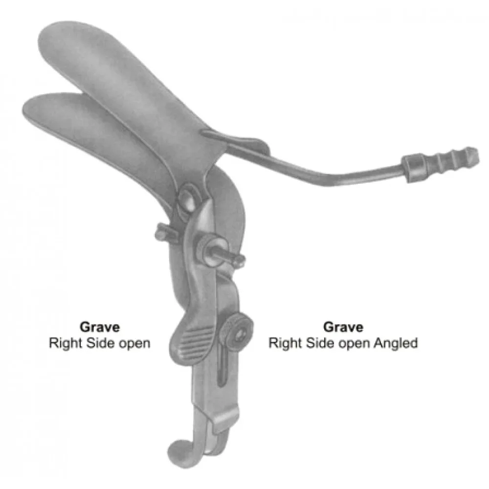 Grave Vaginal Speculas 95mmx30mm Black Insulated For Laser Surgery