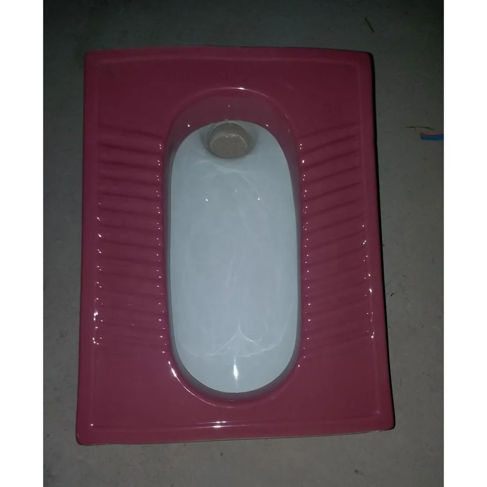 
Magenta and White Double Color Ceramic Sanitary Wares Products Eastern Orissa Squatting Pan Toilet WC Indian Factory Vistaar 