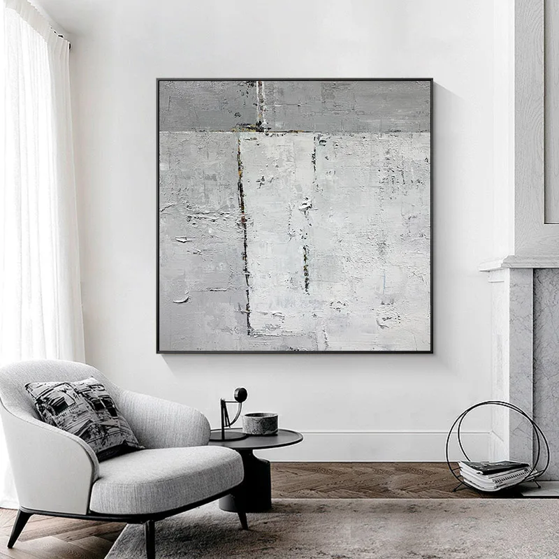 
Abstract Canvas PaintingGray Poster and Print Modern Wall Picture for Living Room Luxury Huge Wall Art 