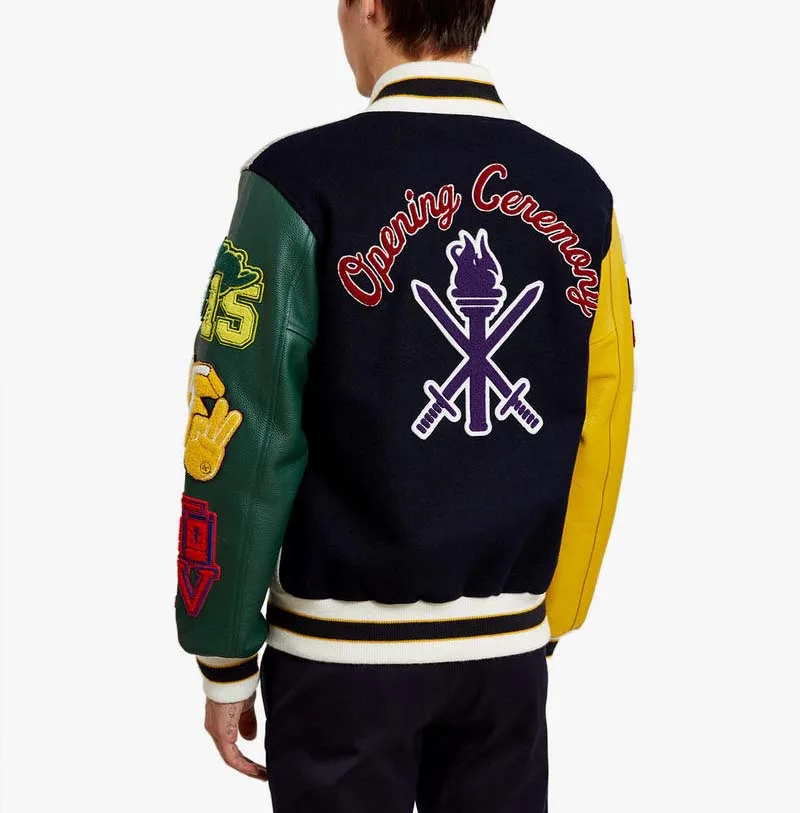 New design winter solid color men baseball jacket hip pop casual leather sleeves varsity jacket custom for men