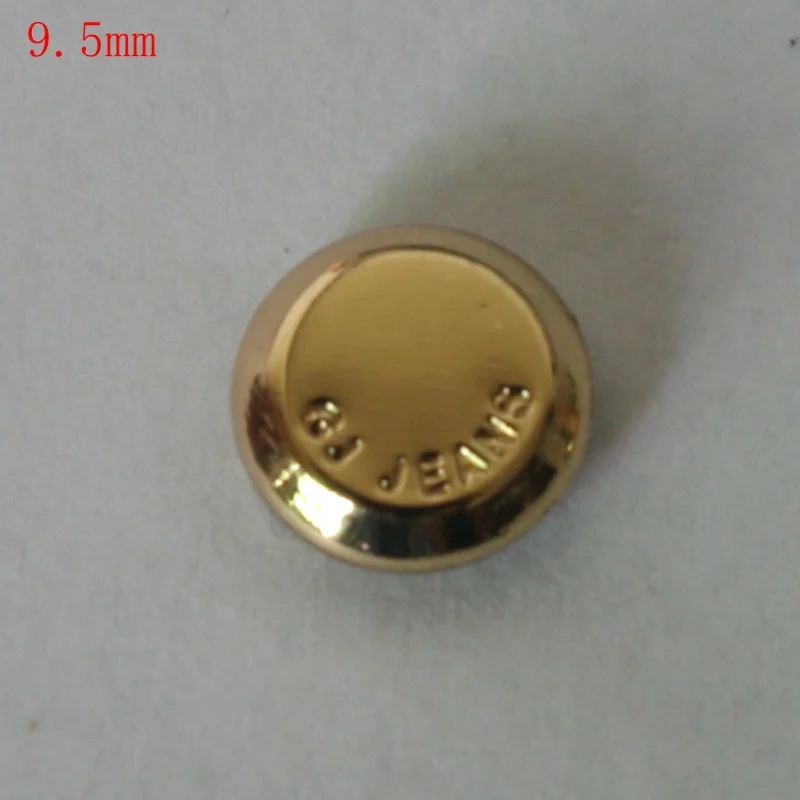 9.5mm high edge  light  gold metal badge jeans denim studs rivet