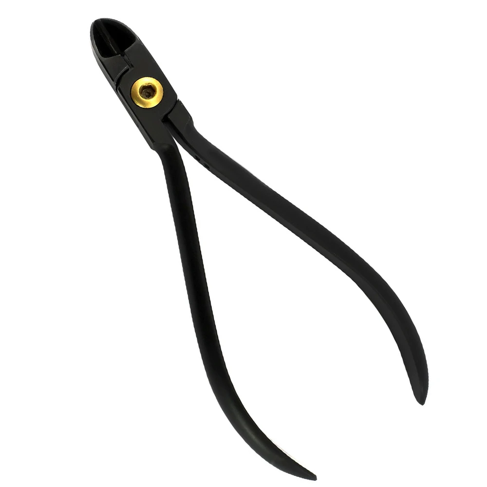 
Best Quality Dental Plier Orthodontic Instruments Hard wire cutter, 15 degree angled, Non Autoclavable, Black Titanium Coated 