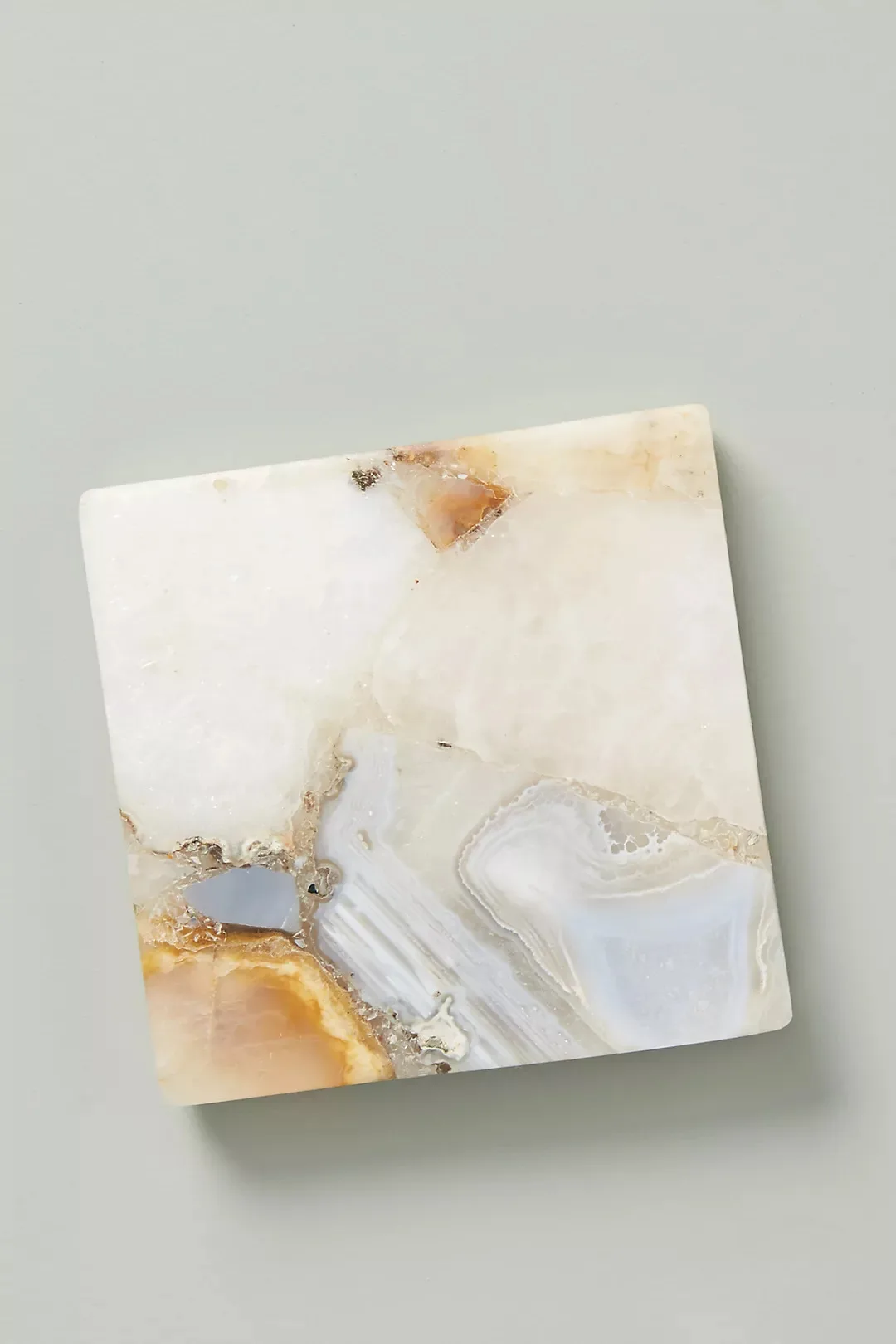 Agate Coaster White Rose Quartz Agate Coaster Crystal Stone Geode Agate Slice Coaster With Gold Trim