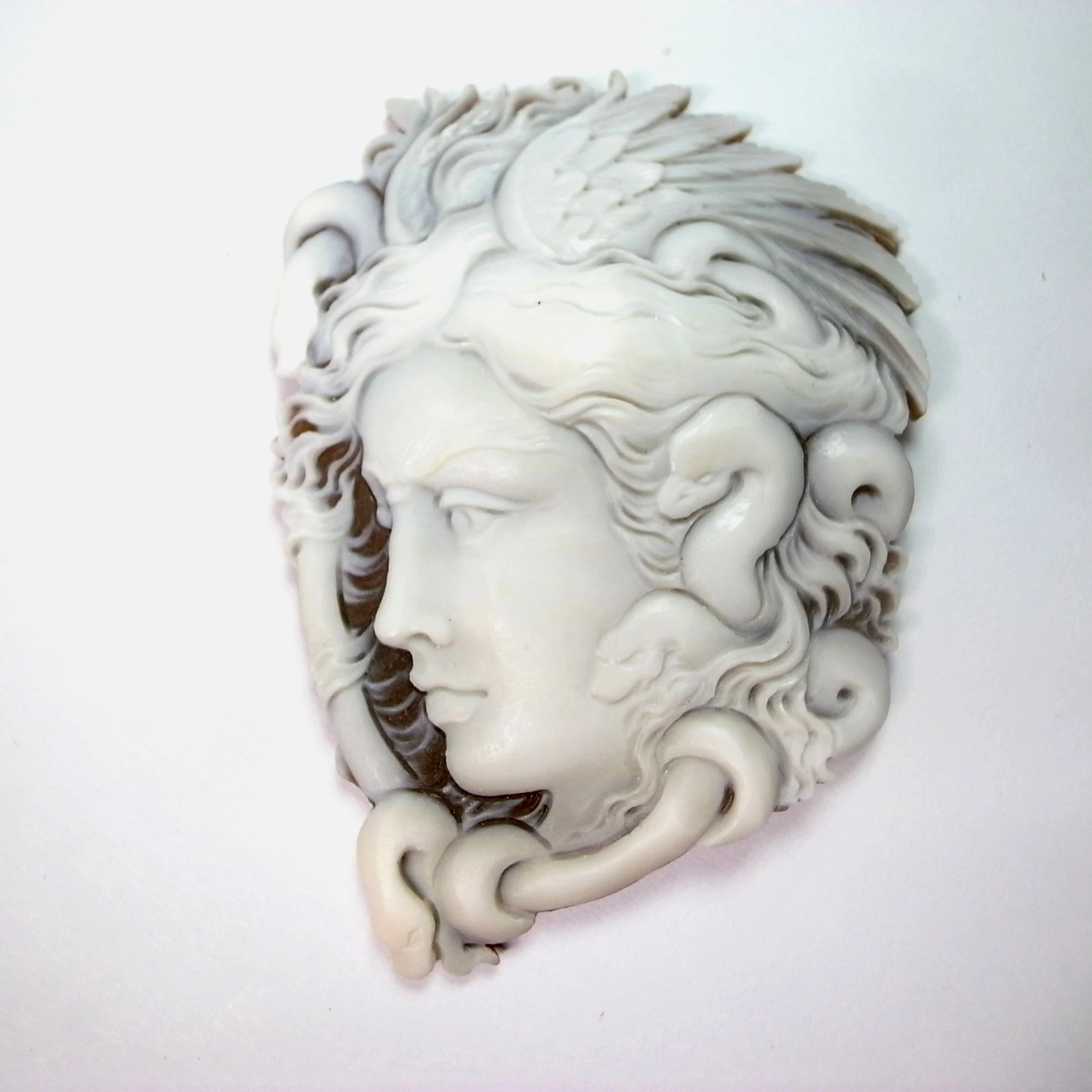 Flower Cameo pendant Set in Silver with brooch Made in Italy Charm Pendants 925 Sterling Silver Pendent Rhodium Plated Vintage