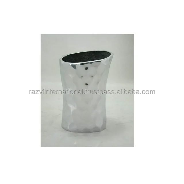 Modern Design Stainless Steel Flower Vase for Home Decoration Wood and Aluminium Tabletop Vase