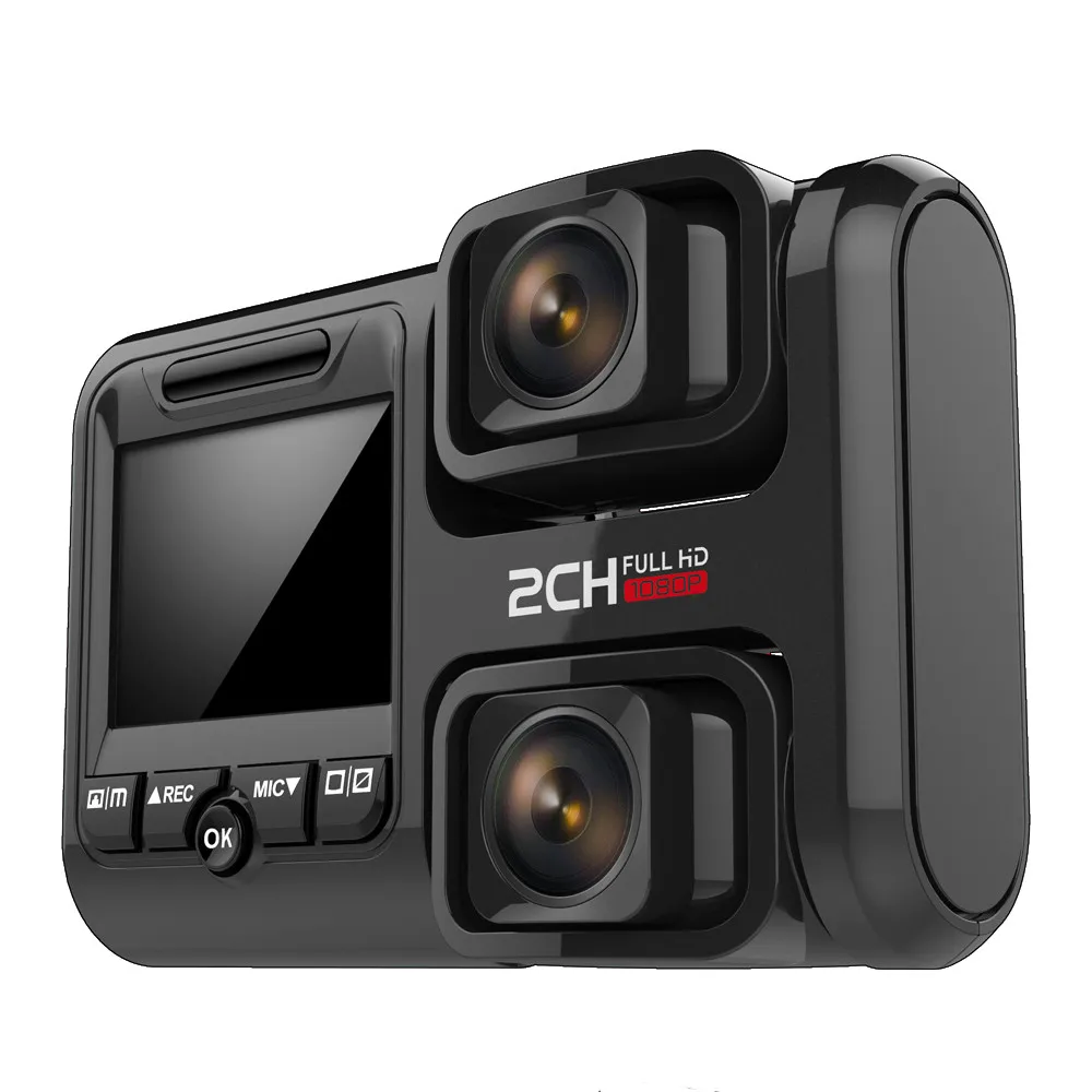 Full HD 1080P dual lens rearview mirror motorcycle dvr camera 2 channel DVR