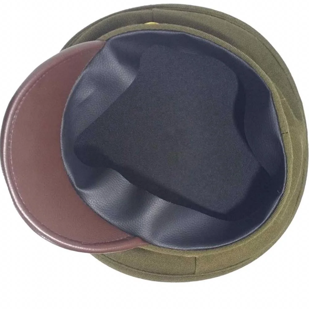 WW2 WWII US Officer HAT with Gold Eagle Badge Costumes Reproduction Officer Peaked Hat