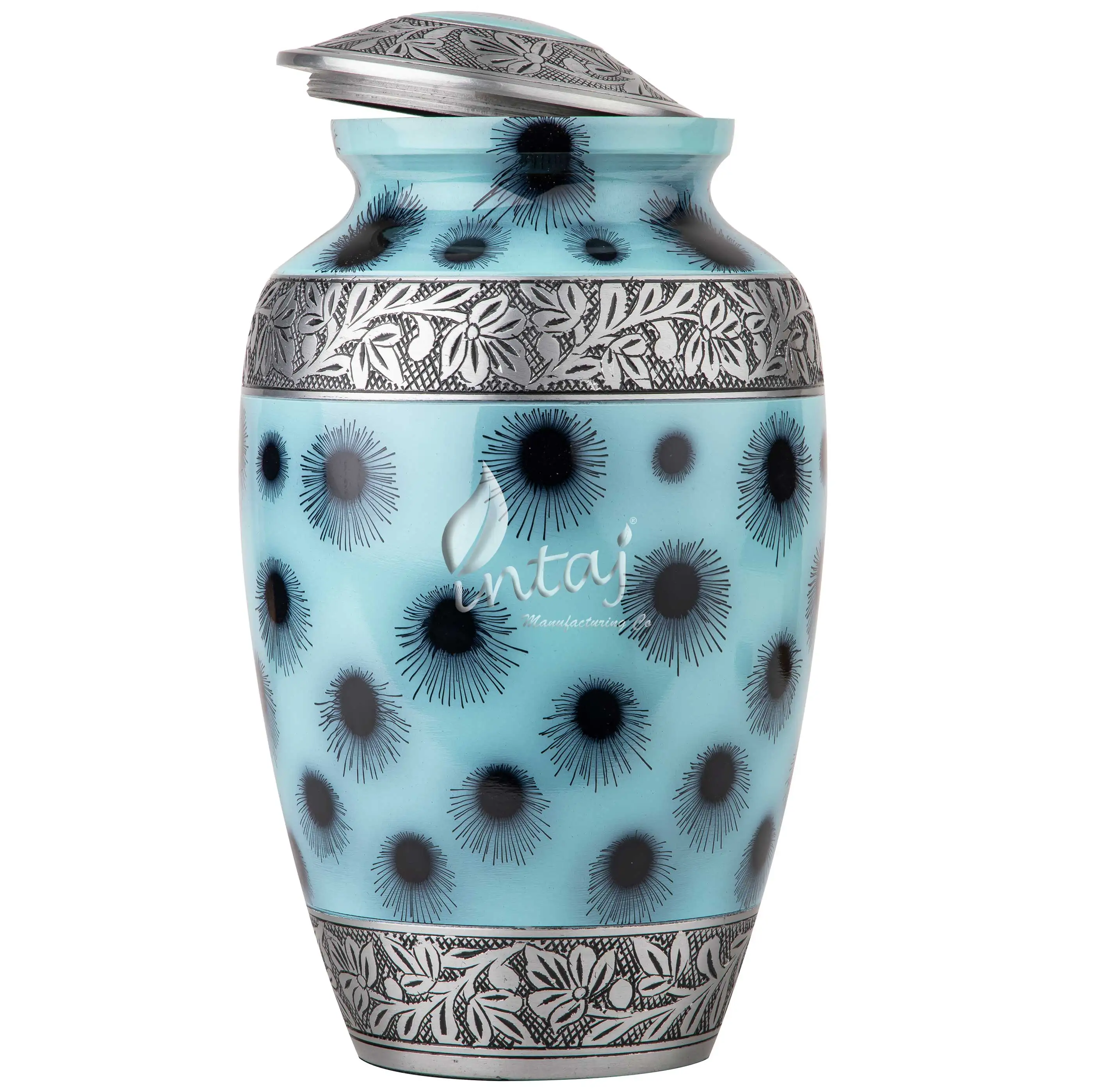 Floral print  Cremation Urns for Human Ashes - Adult Large Funeral Urns Handcrafted - STAR INDIA CRAFT