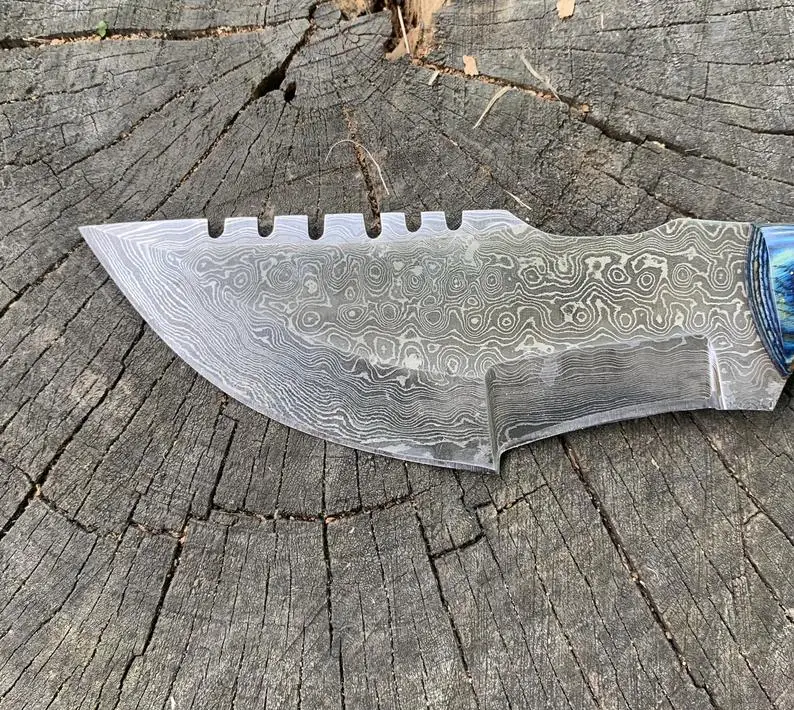 Custom Hand Forged Full Tang Damascus Steel Blade Tracker Hunting Knife Every Day Carry Fixd Blade