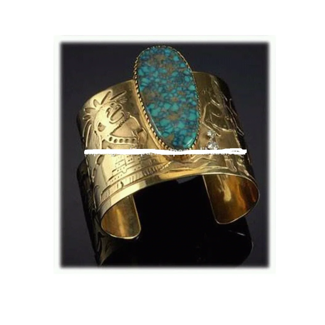 Cuff Stone Brass Bracelet wholesale