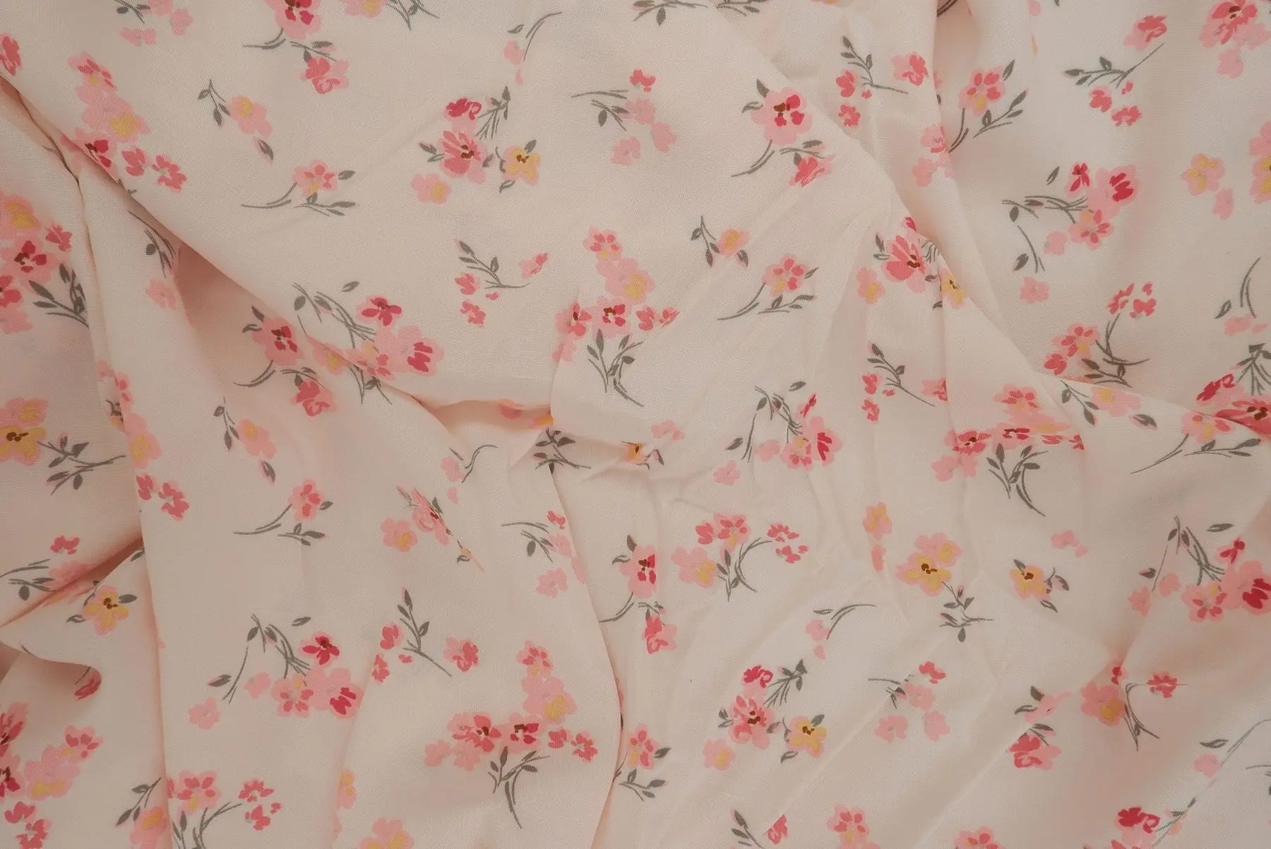 Rayon Challis Floral Print Blush Semi-Synthetic Fabrics gives the Fabric Great Breathability