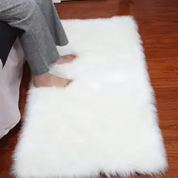 2020 New Pure White Sheepskin Plush Fur Rugs Faux Fur Carpet