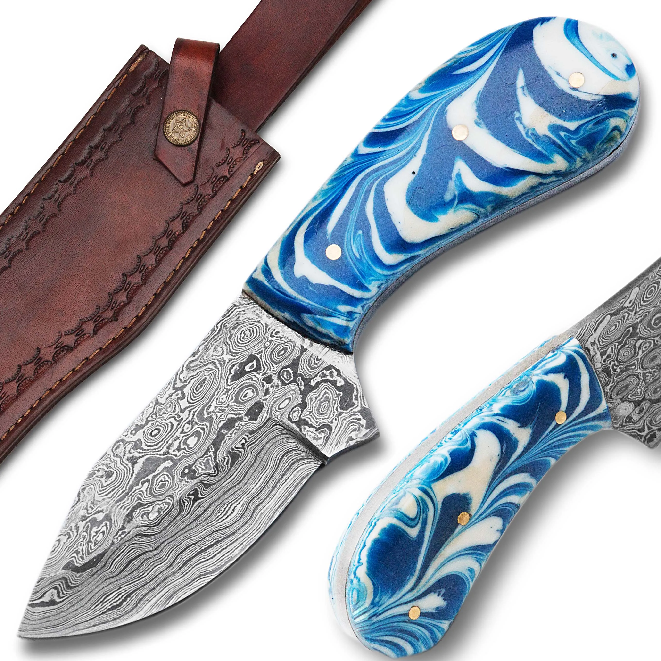 Нож ручной работы из дамасской стали