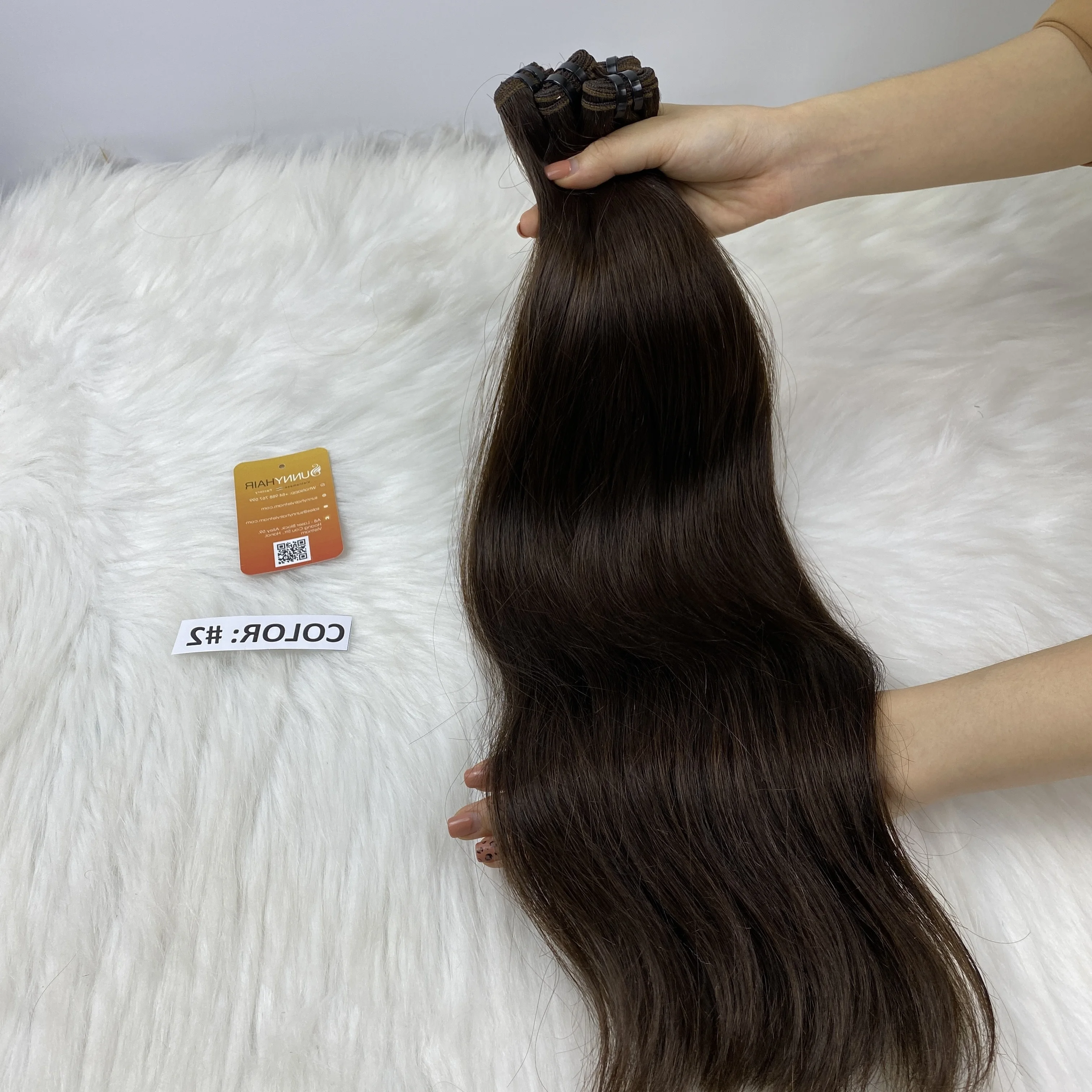 
Raw Laotian cuticle aligned hair extension vendors chestnut color machine weft hair remy virgin human hair bundles12A wholesale 