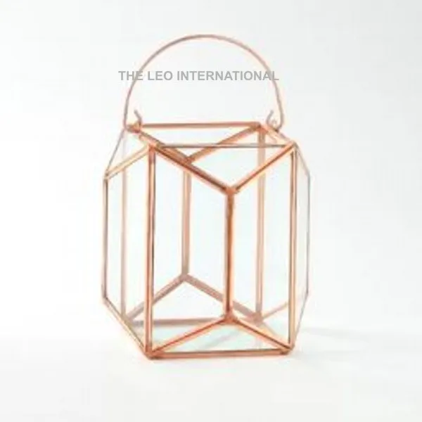 Geometric Terrarium Container Modern Tabletop Window Sill Decor Flower Pot Balcony Planter Display Box Moss Garden 7X7X9 Inch