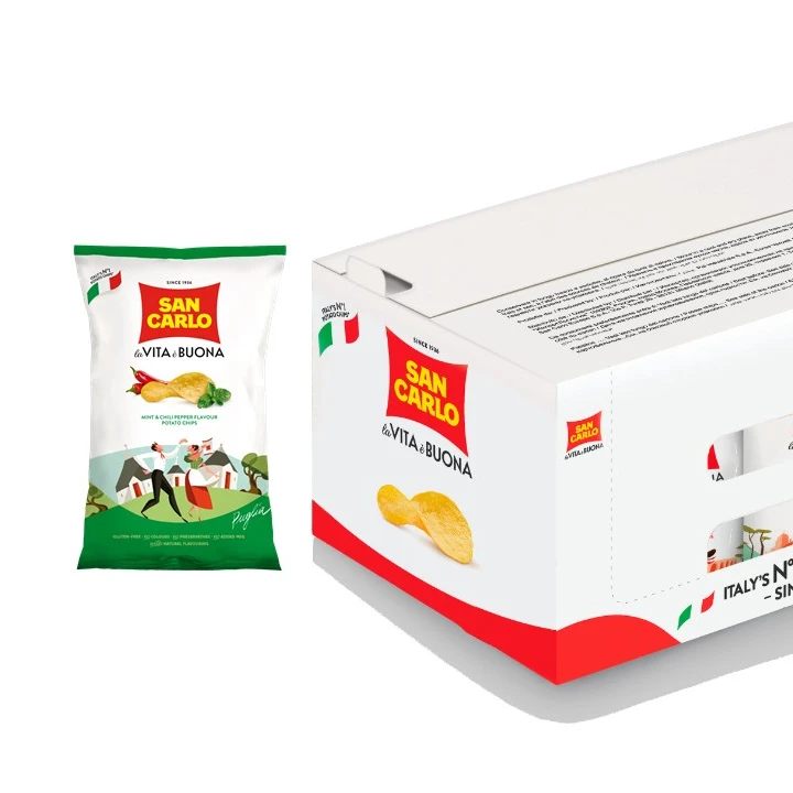 San Carlo Mint & chili pepper  potato chips  gr 50 Italian premium quality