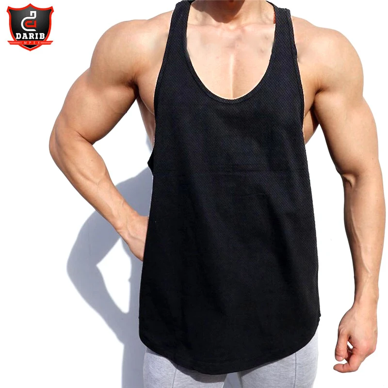 Cheap Price Plain Bodybuilding Fitness Stringer Custom Logo Gym Sports Stringer For Men