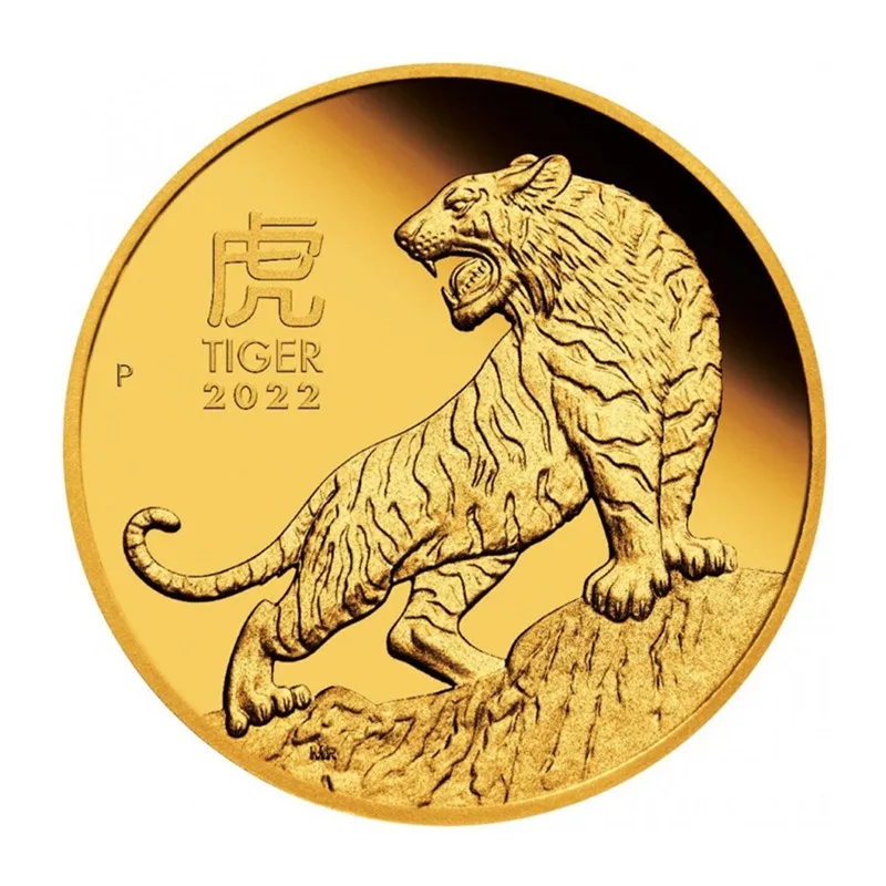 2022 custom gold metal souvenir year of the tiger coin