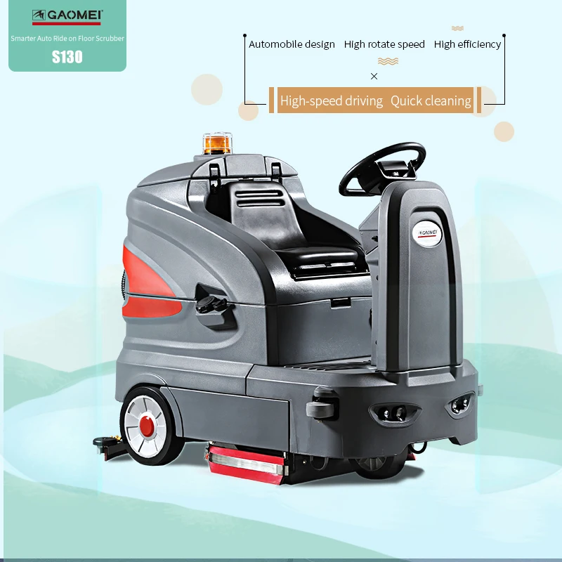 GM130 floor scrubber machine , ride on strong vacuum cleaner with ECO mode , best quality electric floor scrubber dryer