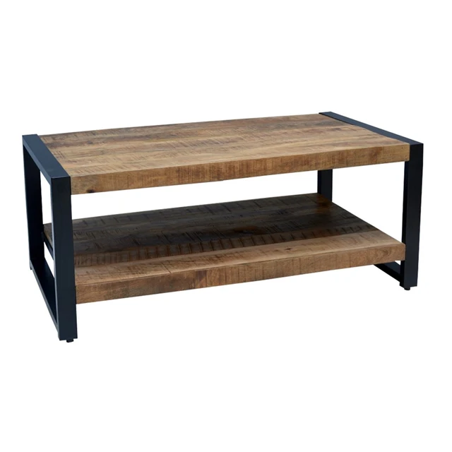 
High Quality Indian Stylish Simple Unique Vintage Stylish Home Decorated Wood And Iron Made Table/Coffee Table With Rack 