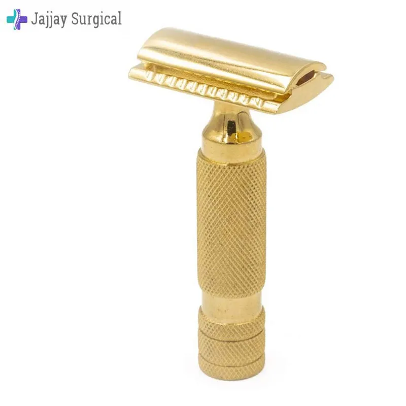 Позолоченная двойная Безопасная бритва с двойным краем набор для влажного бритья подарок мужчин и женщин лезвия Дорожный Чехол