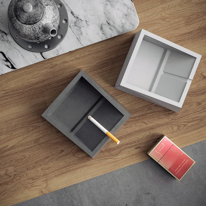 Высококачественная Модная Современная пепельница из тисненого бетона с индивидуальным логотипом пепельница настольное домашнее украшение для дома офиса ресторана бара
