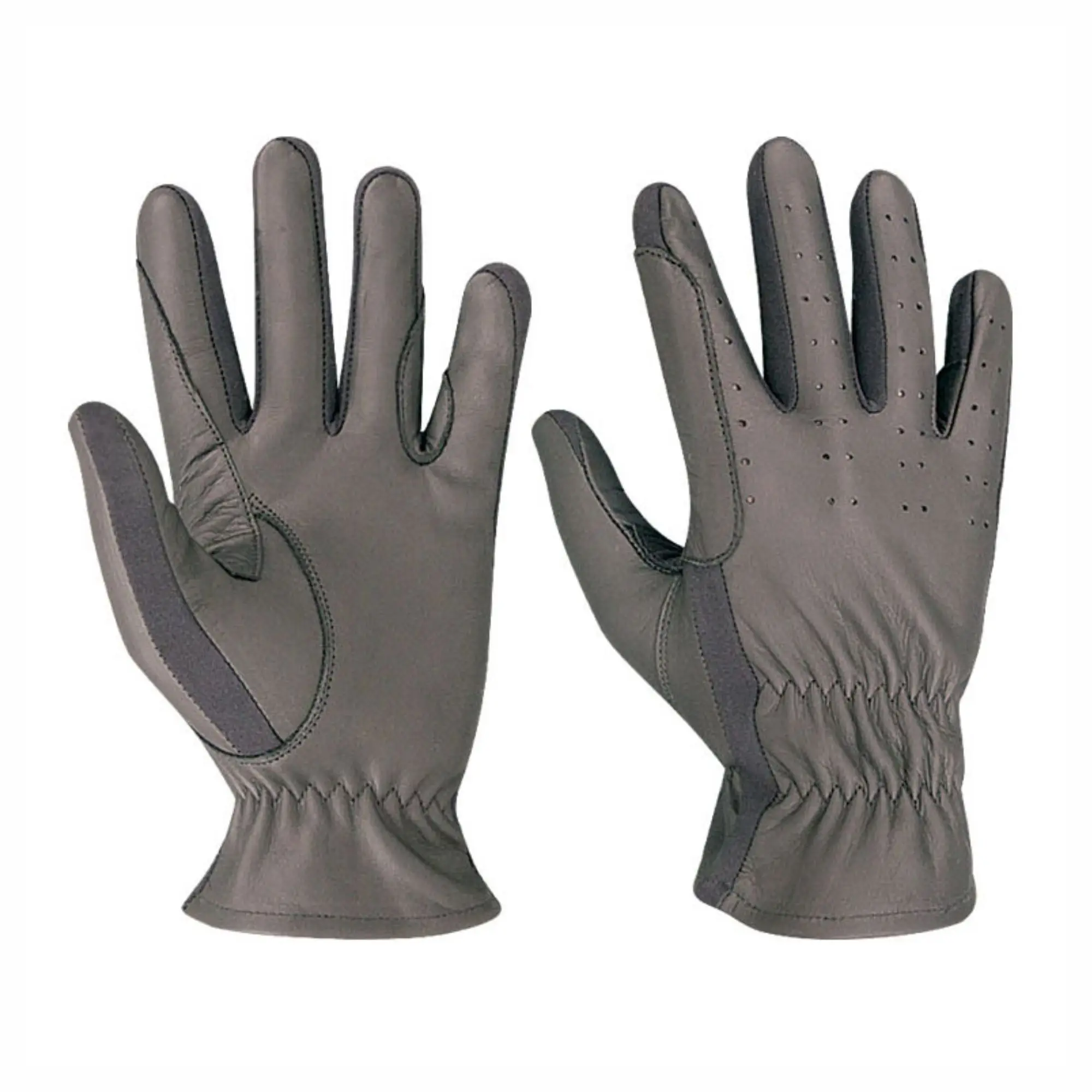 Низкая цена оптовая индивидуальные черные кожаные перчатки для верховой езды новые