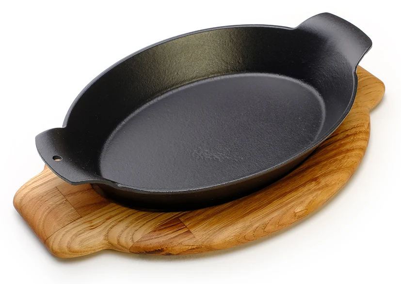 
cast iron fajita pan steak plate pan 