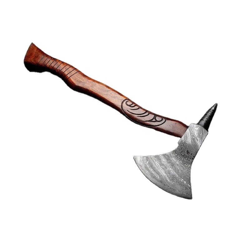 Brand New Custom Made Damascus Steel Tomahawk Axe Hatchet with multiple color Wood Handle