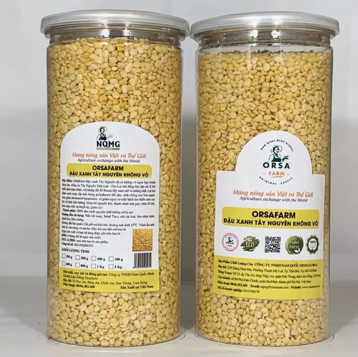 Wholesale OrSaFarm Green Beans without skin 5kg/pack Mung Bean Peeled 2021 High Quality made in Viet Nam