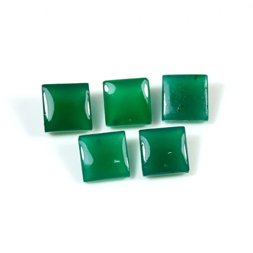 Natural Green Onyx 7x7mm Square Pyramid Cut 2.20 Cts Loose Gemstone
