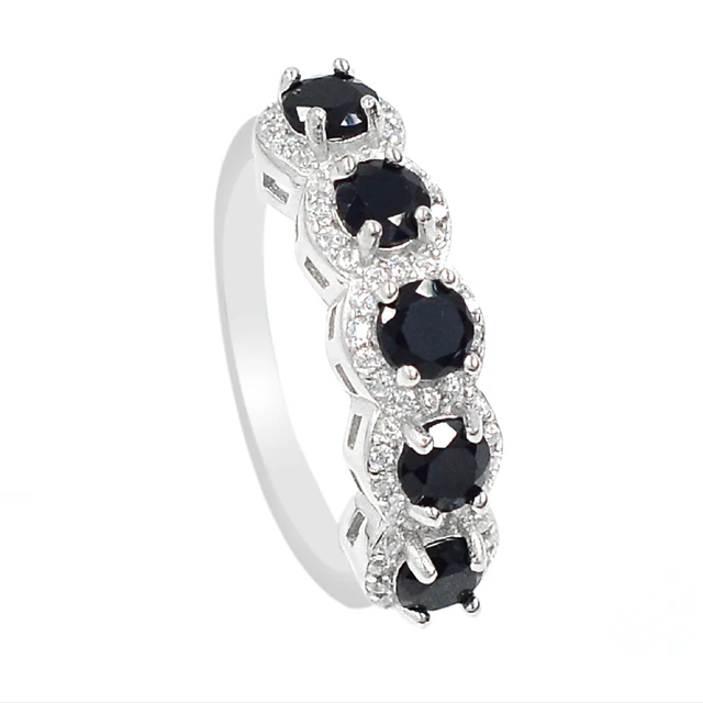 Top Demanding 4 MM Round Natural Black Spinel Gemstone 925 Sterling Silver Designer Ring Wedding Jewelry Wholesaler From India