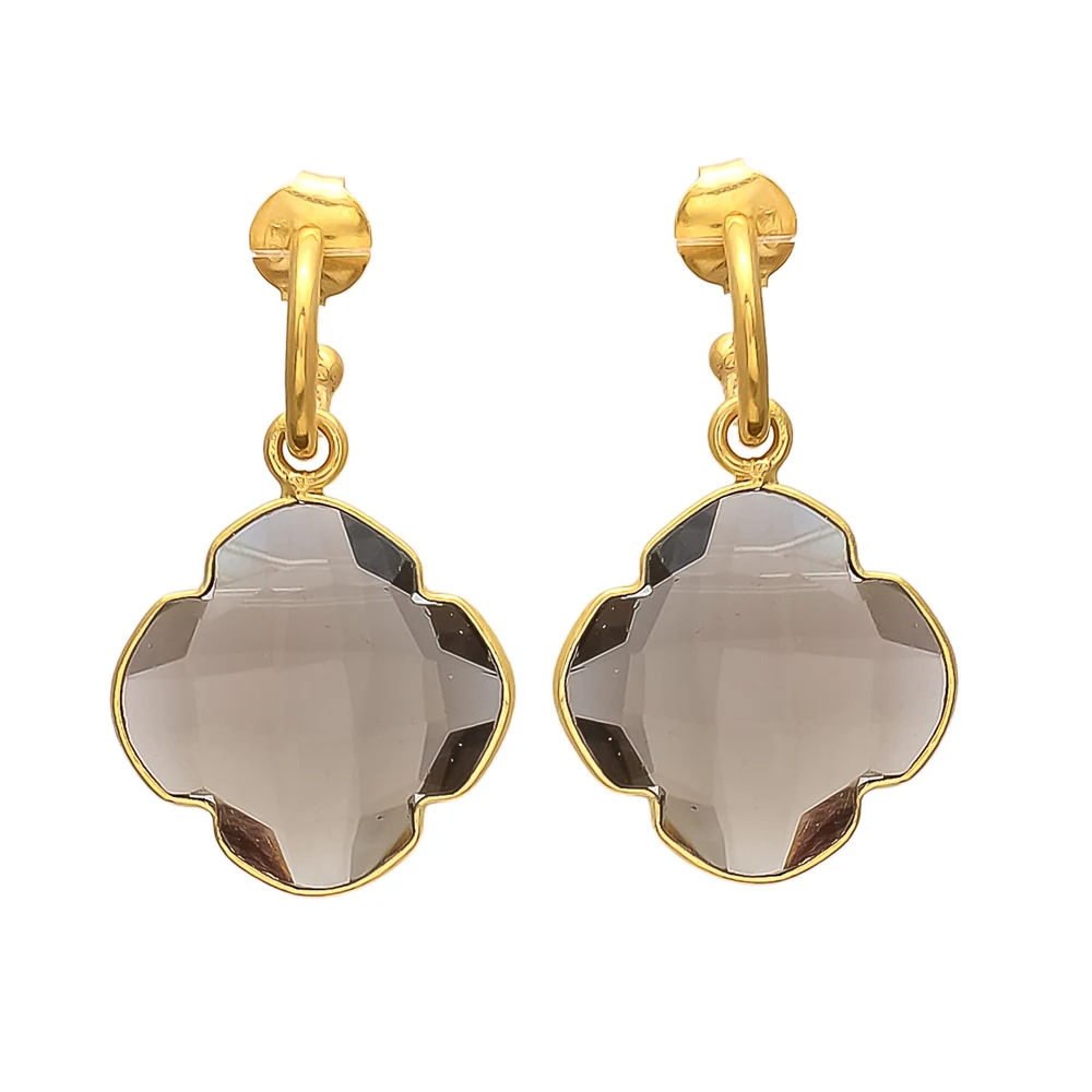 Smoky Topaz Handmade 925 Sterling Silver Earring Teardrop Gift For Her Earrings