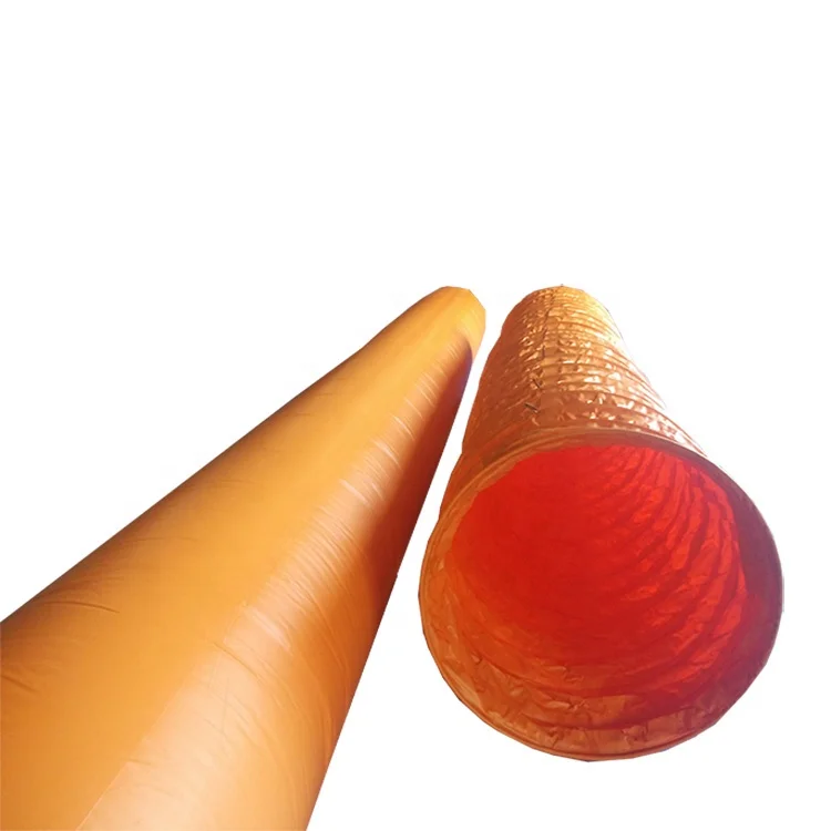 JULI 1300mm plastic lay flat fire resistant PVC flexible air ventilation duct for tunnel