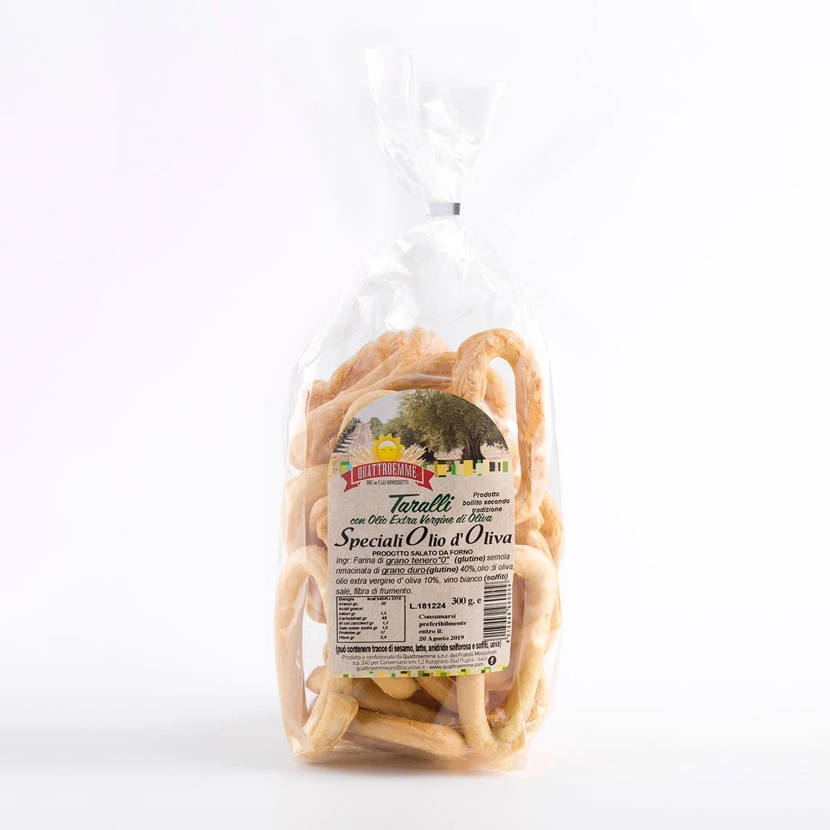 Top quality made in italy 300g Italian taralli bread grain snacks for export