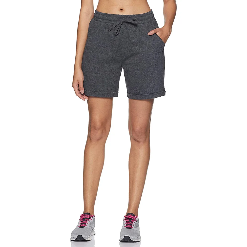 
 Лидер продаж, Женские флисовые шорты, Повседневные Шорты Для спортзала серого цвета для женщин  