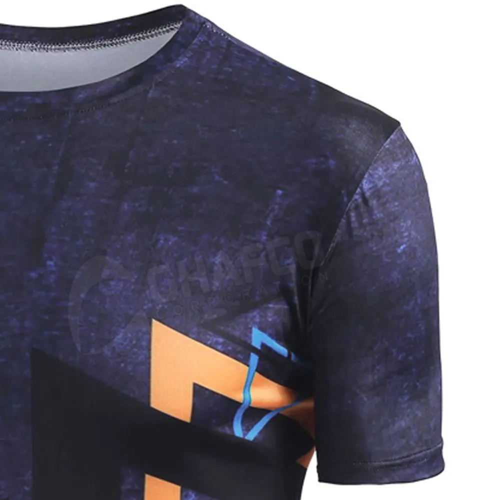 Сублимационная футболка с коротким рукавом Однотонная сублимационной печатью