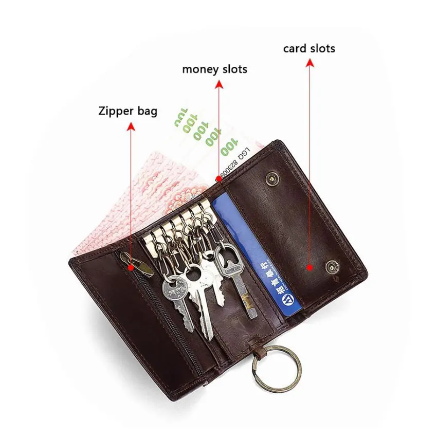 Оптовая продажа, индивидуальный дизайн, модный кошелек из искусственной кожи, держатель для ключей, Органайзер
