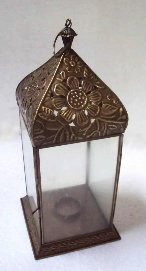 Moroccan Designer Table Lantern Lamp Solar Powered with LED Light Source for Emergency Use