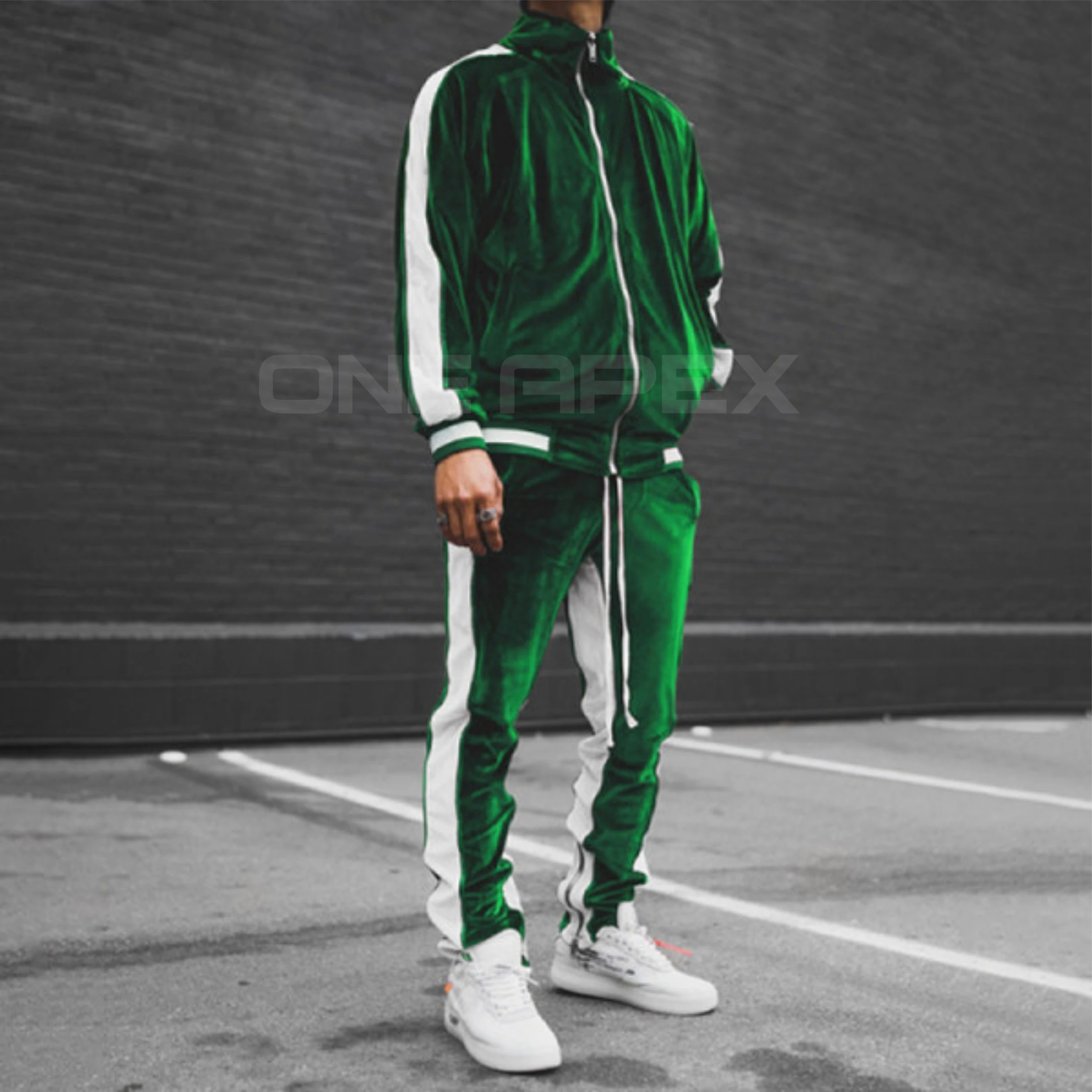 oneapex Two Piece Set Velour Tracksuits men Jogging Suits Wholesale Velvet Tracksuit SweatSuits custom made in pakistan