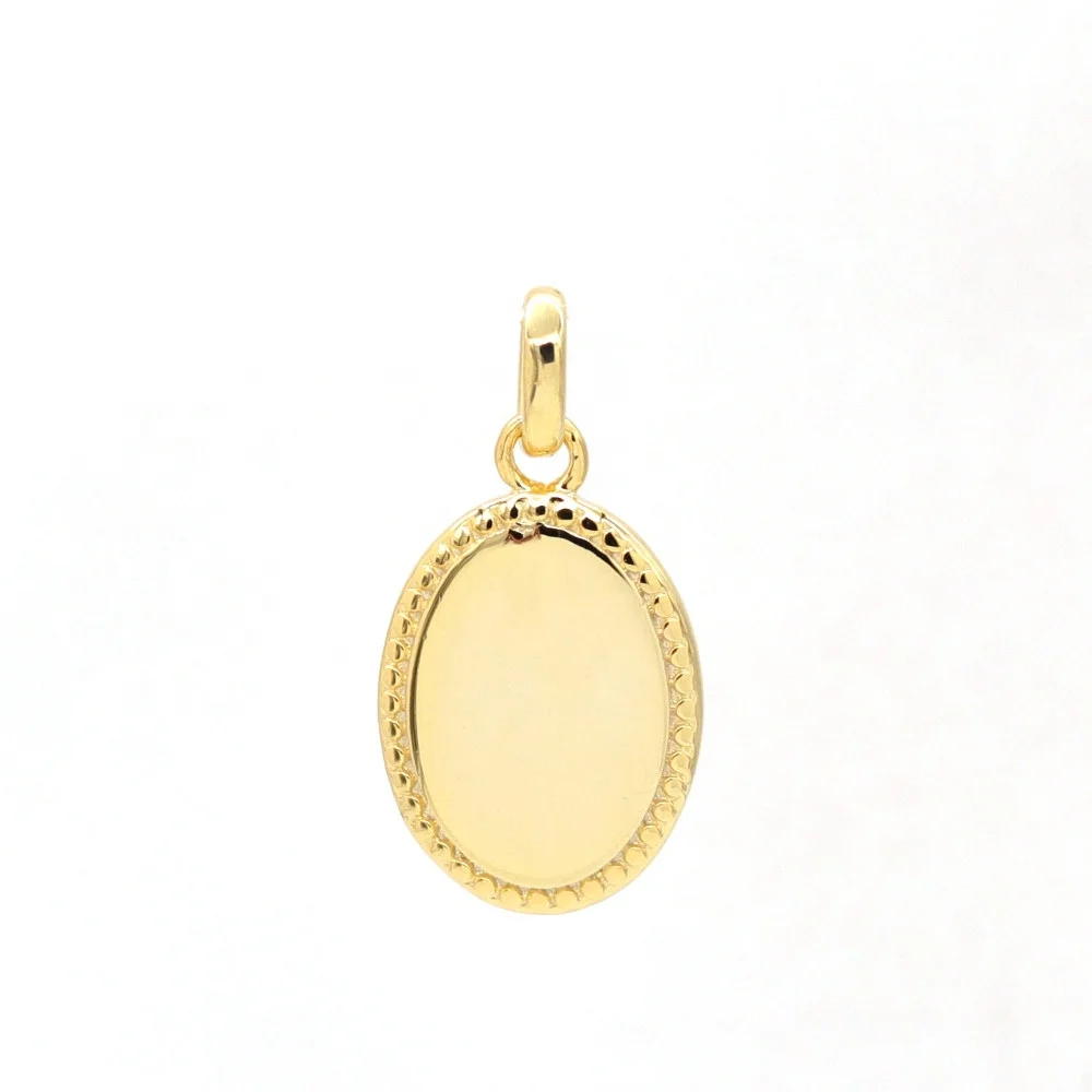 925 Sterling Silver Jewelry Gold Plated Jewelry Engraved Pendant Charms Plain Oval Blank Pendant Charm Jewelry Women
