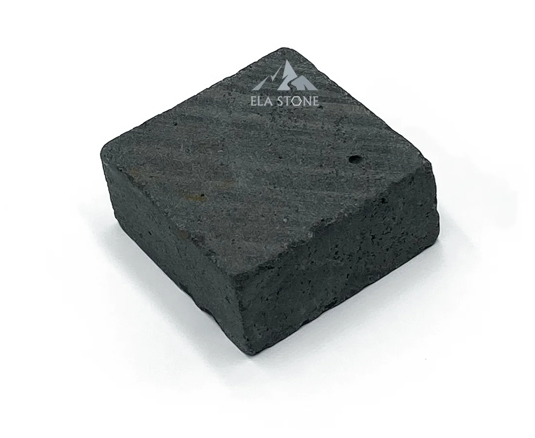 ELA Stone Modern Postmodern Midcentury Villa Apartment Building Garden Picked Lava Cubic Stone from Vietnam