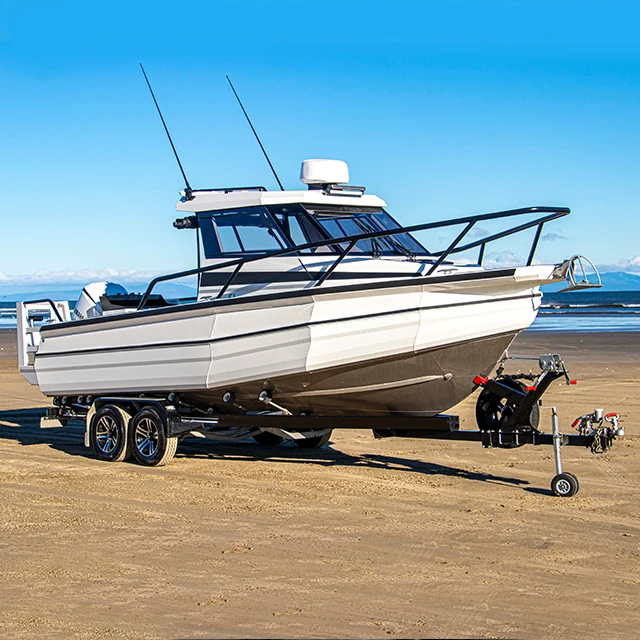 Ecocampor 22.5ft Aluminum Cabin Fishing Boats with Toilet and Mini Bed for Sale