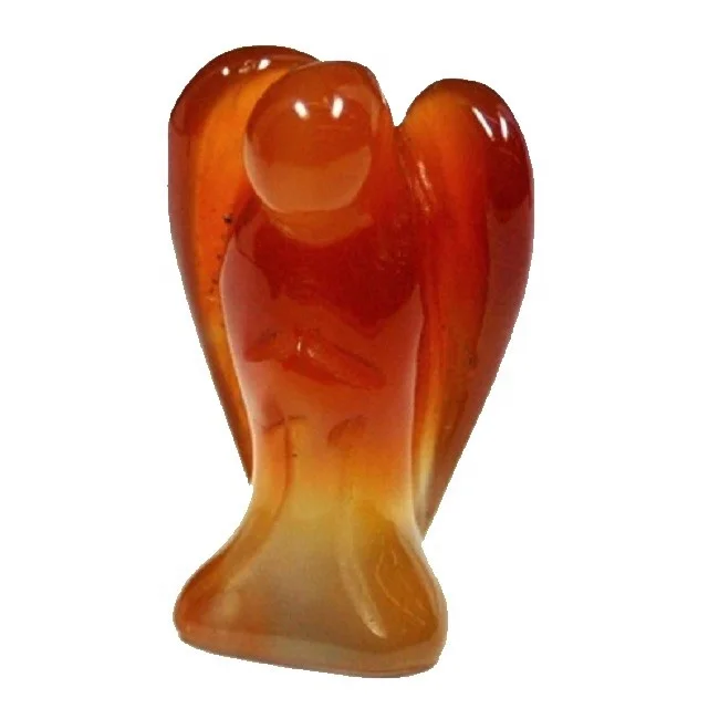 crystal angel Natural Red Carnelian stone angel Carved Natural Stone Figurine Jade Crystals angel Carved Polished