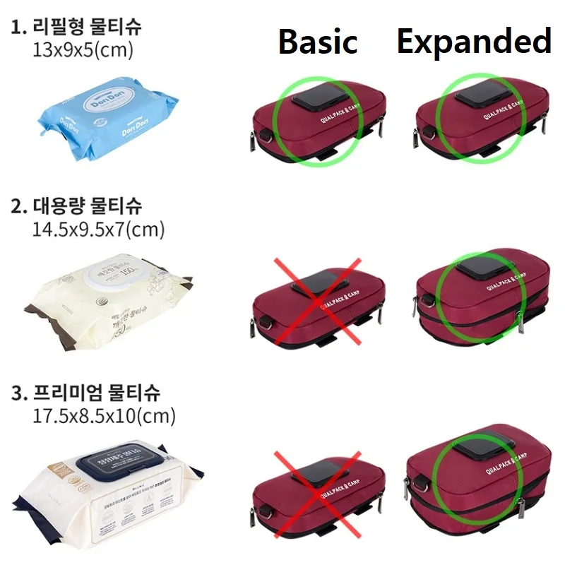 Baby Wet Wipe Dispenser String Bag Wet Tissue Dispenser Wet Tissue Pouch Striped Bag Wet Tissue Case Made in Korea