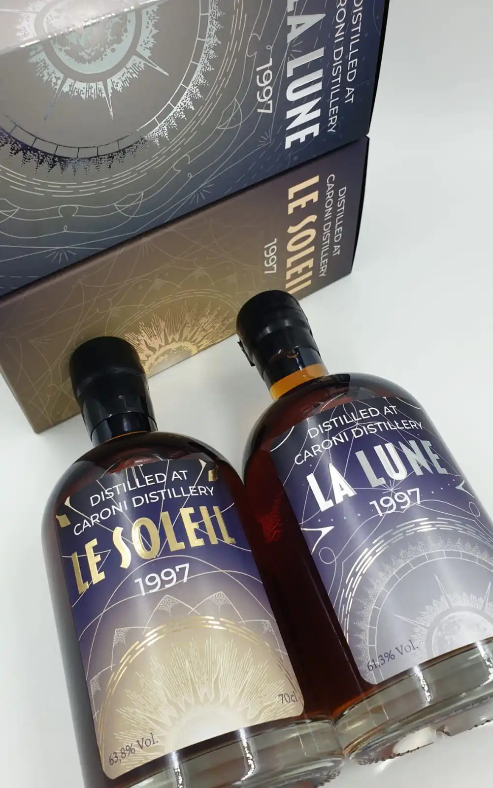 Cosmic Series Caroni - La Lune & Le Soleil - Two Single Cask Rum - Distilled at Caroni Distillery - Trinidad Rum - 2x 700ml
